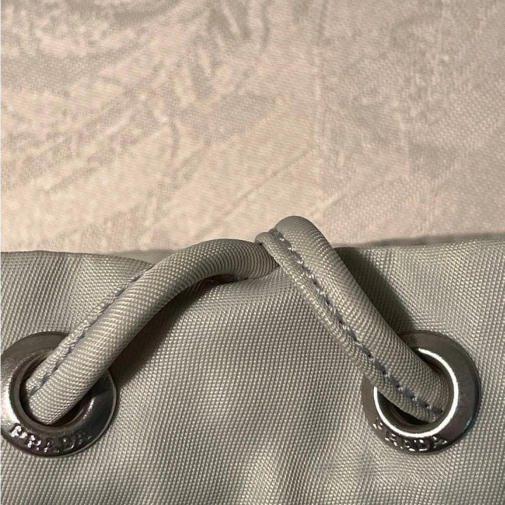 Prada Light Gray Drawstring Bag - image 8